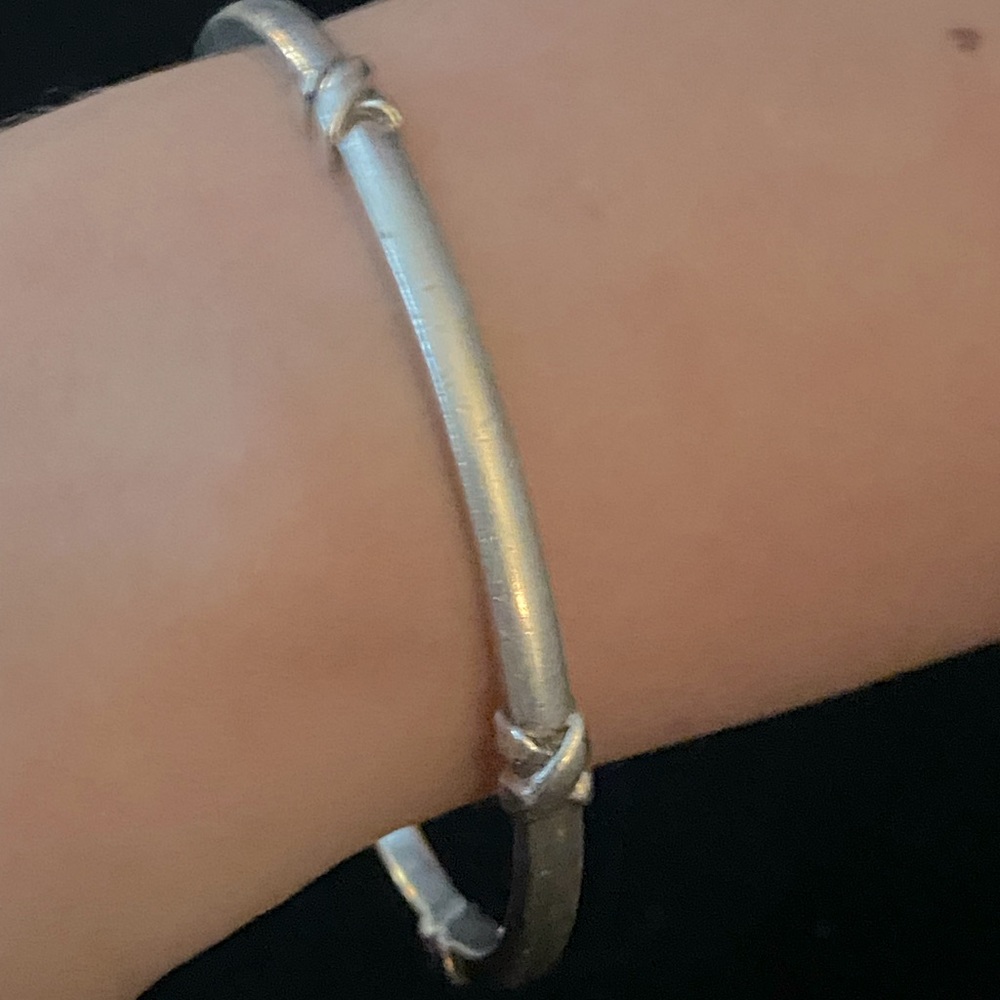Tiffany & Co Sterling Silver Signature X Bangle Bracelet